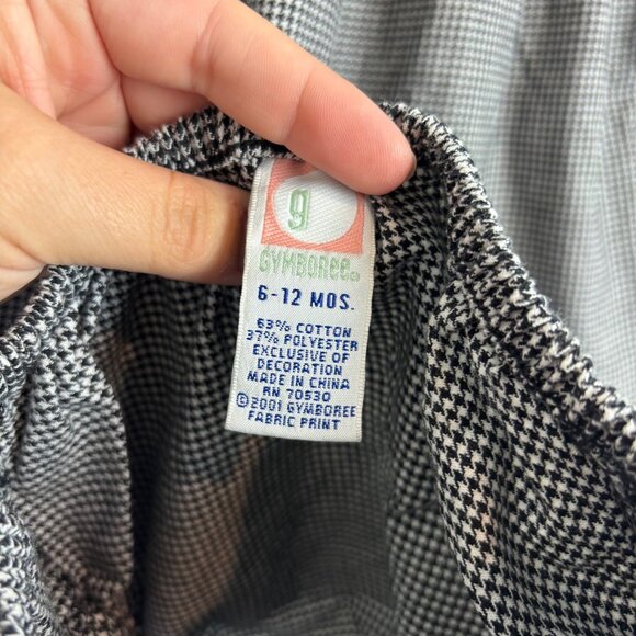 Vintage Gymboree Baby Girls 6-12 Months Black & White Houndstooth Dress W/ Bloom - Picture 4 of 6